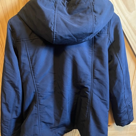Tommy Hilfiger Women's Jacket Navy Blue Fleece Lined Zip Hood Size S Coat Winter - Picture 4 of 5